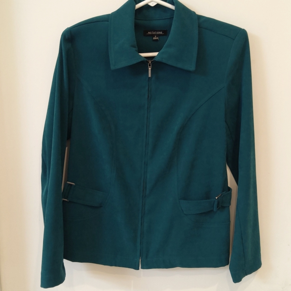 Notations Teal Suede-like feel blazer jacket